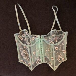 Savage X Fenty PUFF DAISY UNLINED BUSTIER - Mint Hint Green